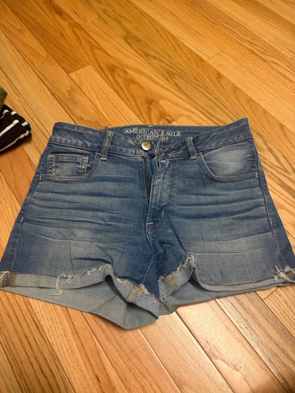 American Eagle Outfitters Distressed Blue Denim Cutoff Shorts